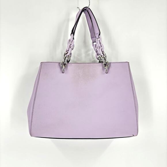 MICHAEL KORS Cynthia Convertible Satchel Purple Crossbody Dual Chain Handles - Picture 4 of 14
